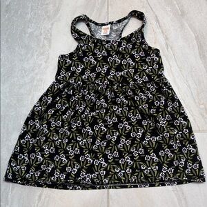 Gymboree (Size 18-24 Months) Black and White Floral Racerback Dress